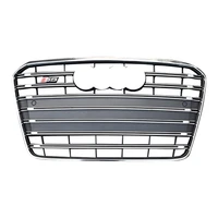 s5 style auto parts grille for a5 car accessories for s5 chrome silver gray front bumper grill 2013 2015