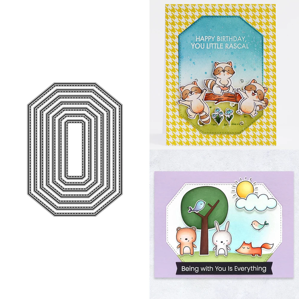 2023 AliliArts металлические пресс-формы прошитая восьмиугольная рамка Сделай Сам