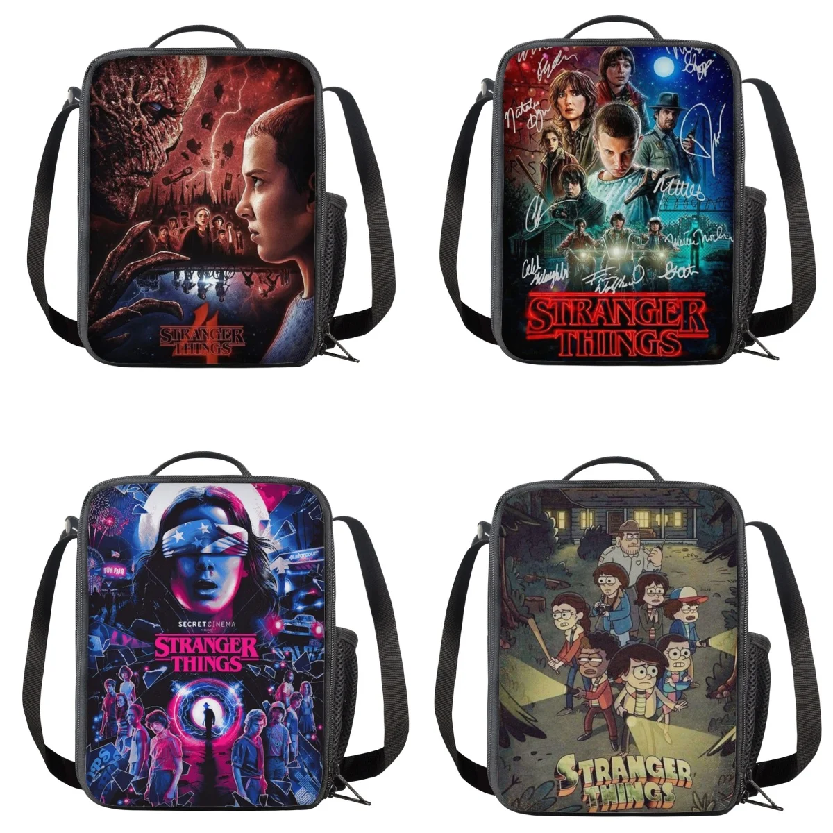 

Stranger Things Lunch Bag Customized for Men Lunchboxes with Shoulder Strap Teenagers Boys Girls School Thermal Insulated Box