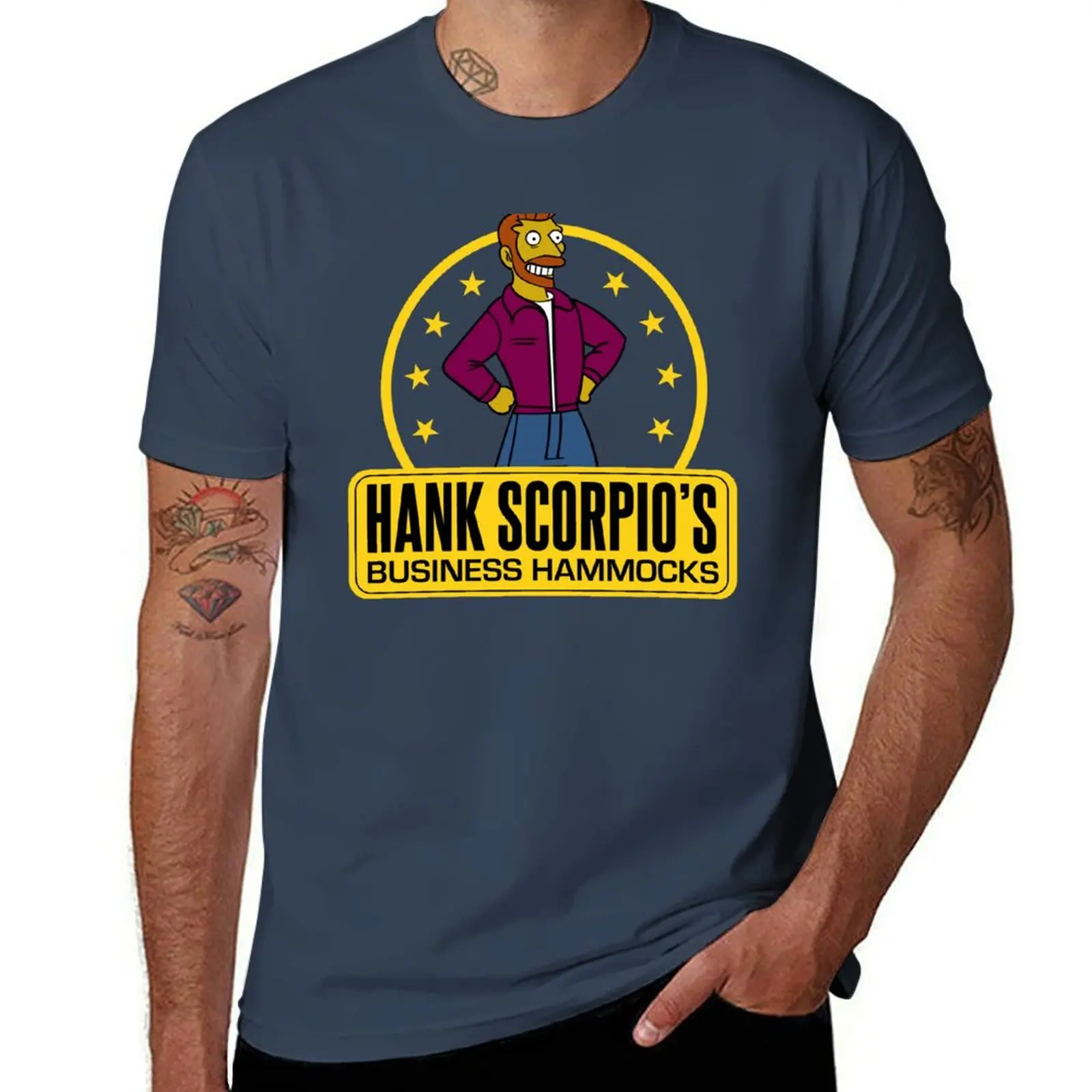 Футболка Hank Scorpio's Business Hammocks незаменимая футболка с синим замком мужские