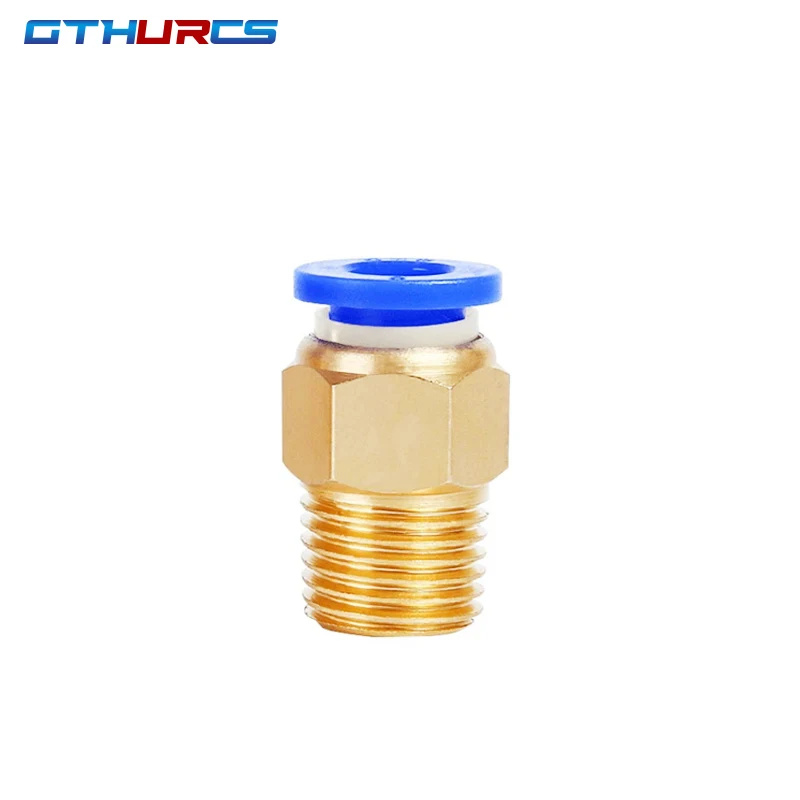 50 pcs Pneumatic Fittings PC Air Quick Connector PC4-M5  PC6-01 PC6 1/8" 1/4" 3/8" 1/2" Male Thread Quick Coupling Brass Fitting images - 6