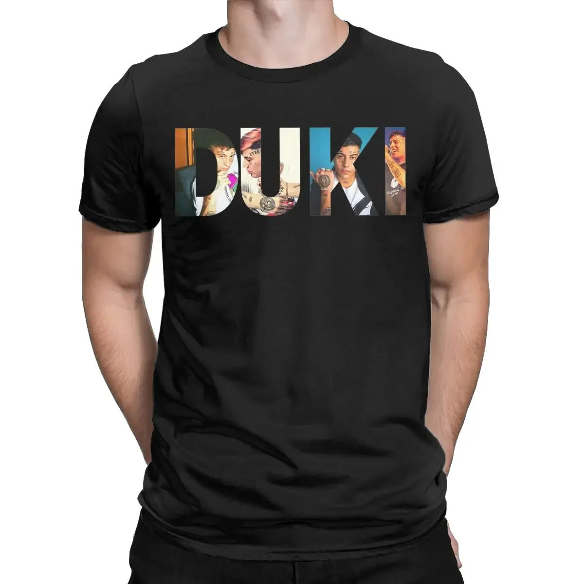 Дуки Рок-рэпер большие футболки мужские забавные с круглым вырезом футболка