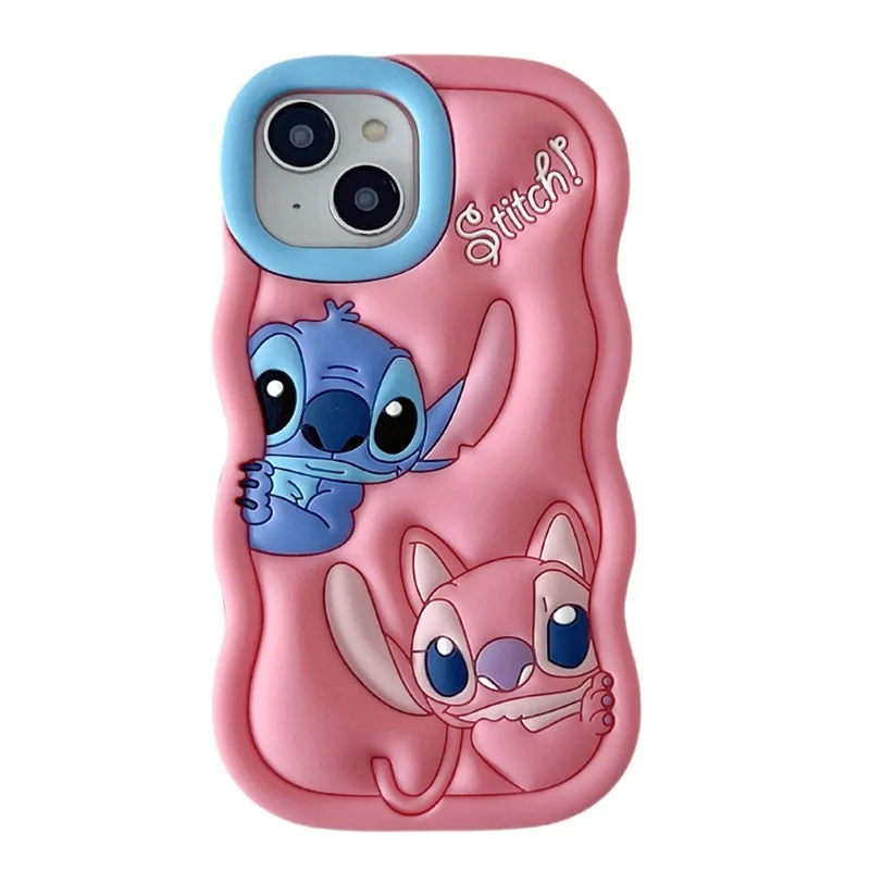 Hot Disney Stitch Phone Case For iPhone 16 Pro Max 15 14 8 7 Plus 13 12 11 Mini XS XR Funda Shockproof Protective Cover