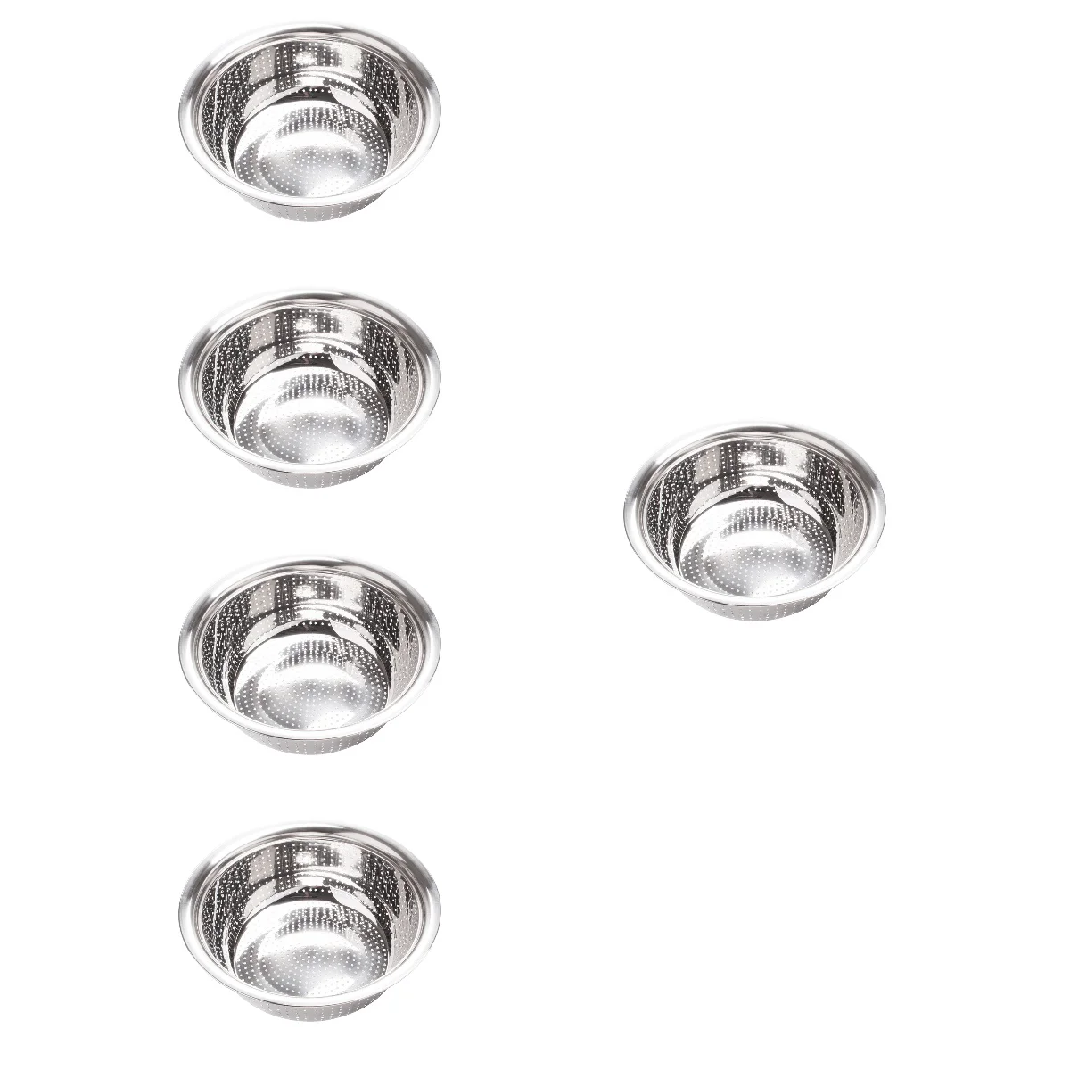 

5pcs Stainless Steel Rice Strainer Rice Washing Sifter Vegetable Washing Basket Metal Drain Basket