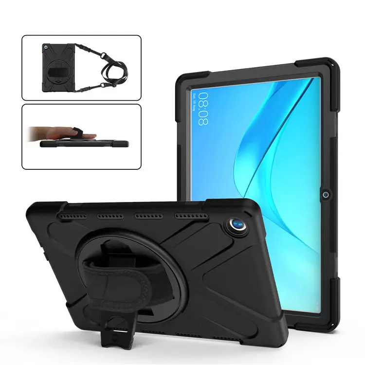 Tablet Case for Huawei M5 10.8 inch Shockproof Drop Resistance Multi Angle Support Hand Held All-Round Protection with Lanyard