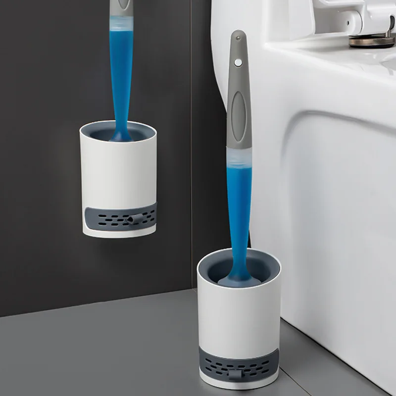 

Refill Toilet Brush Household Bathroom Wall-Mounted Long Handle Silicone No Dead Corners Toilet Brush Cleaning Tool Accessories