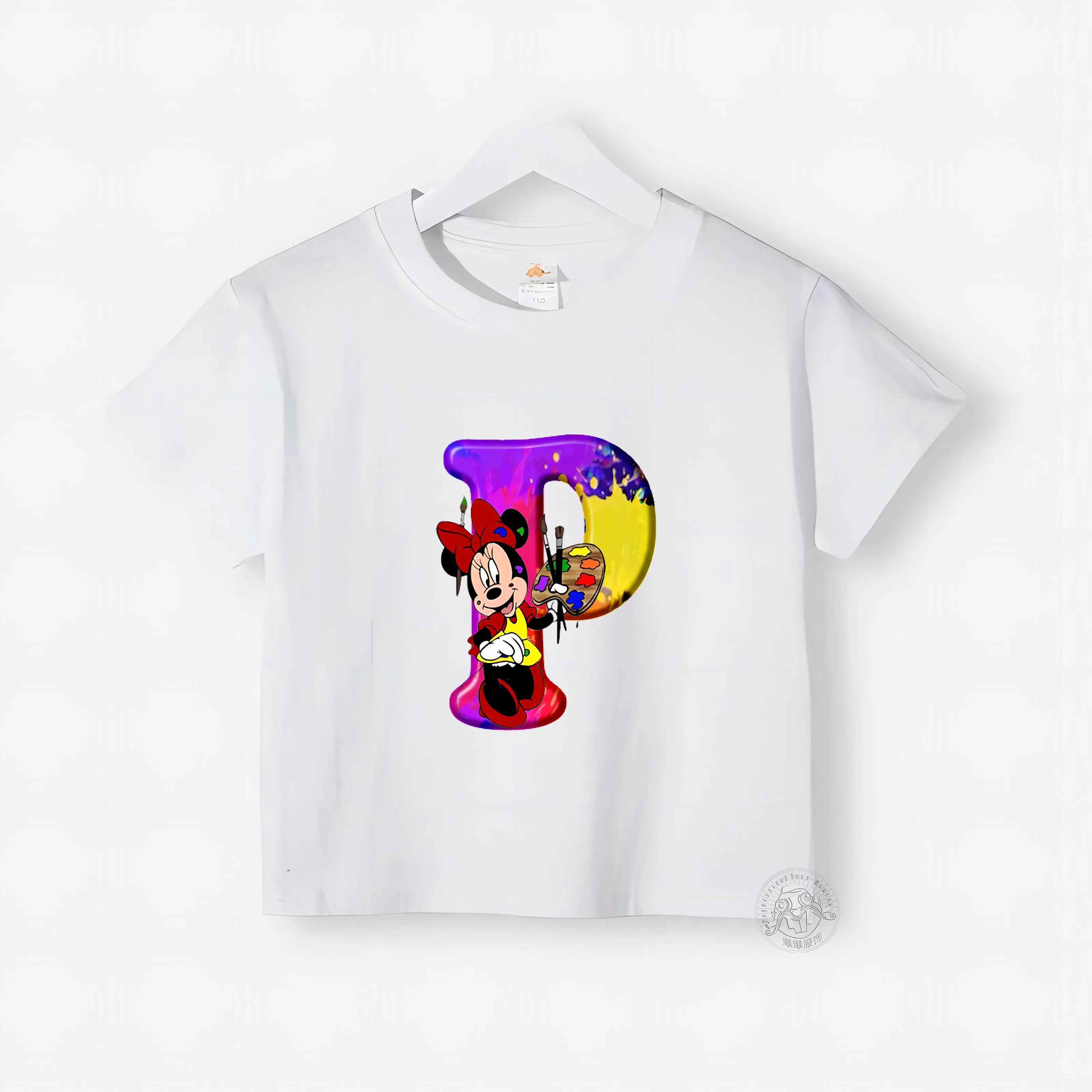 Футболка с коротким рукавом и круглым вырезом для мальчиков девочек из 100% хлопка