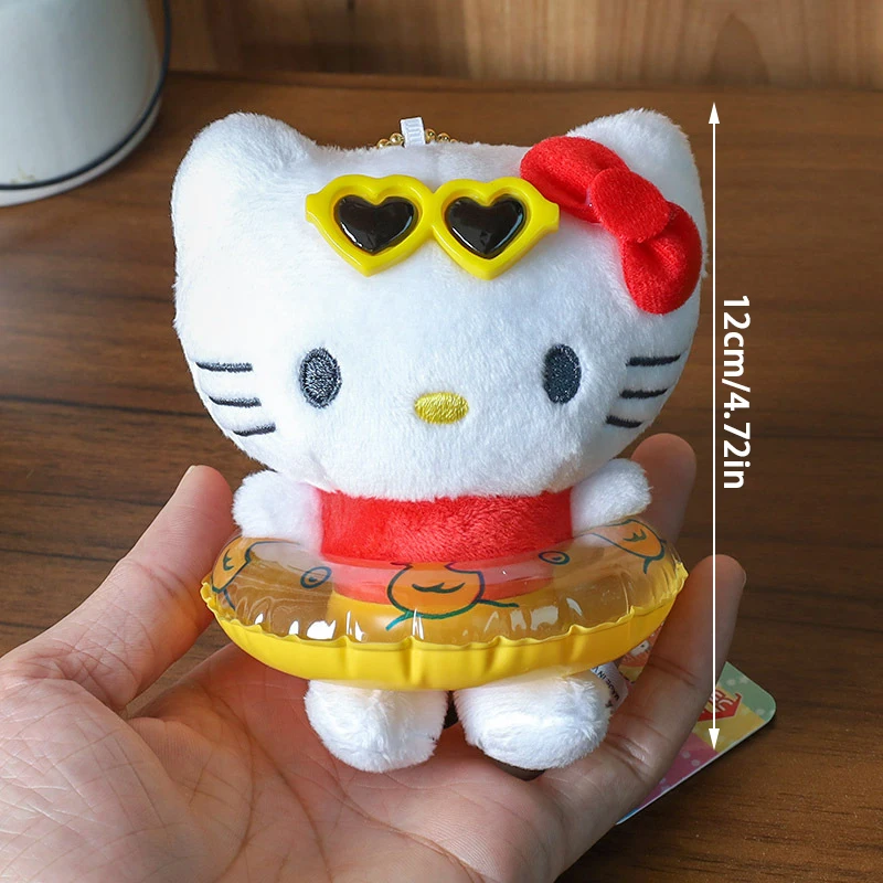 Плюшевое плавательное кольцо Kawai милый кулон в виде кошки плюшевый брелок черной