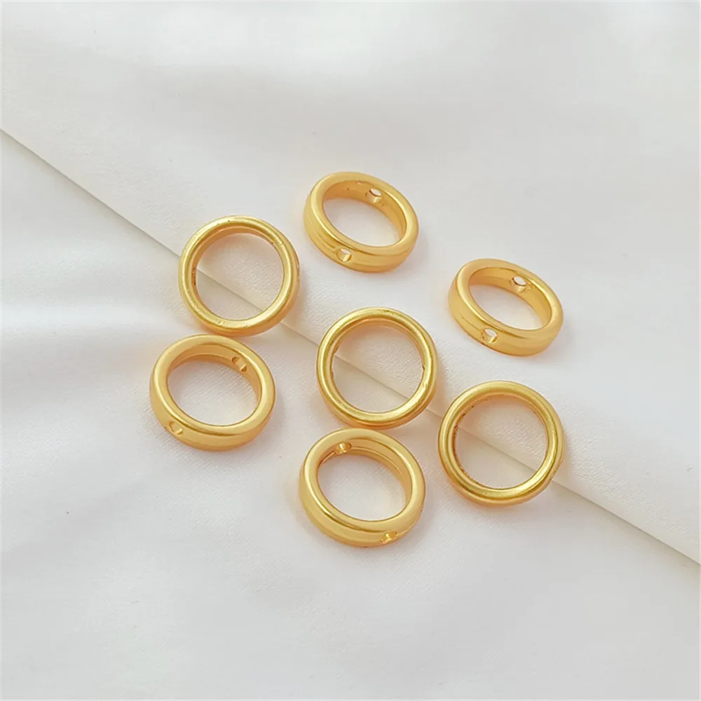 

18K antique gold straight hole set bead circle wrap bead circle handmade DIY bracelet necklace knitting beading material