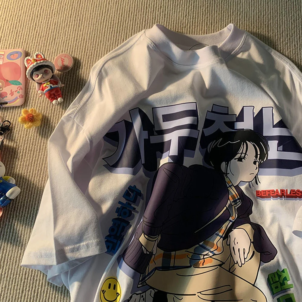 

Temperament Girly Print WomenTshirt Punk Shirt T-shirt Diary Apparel Vintage Summer Tees Streetwear Clothes Japanese Anime y2k