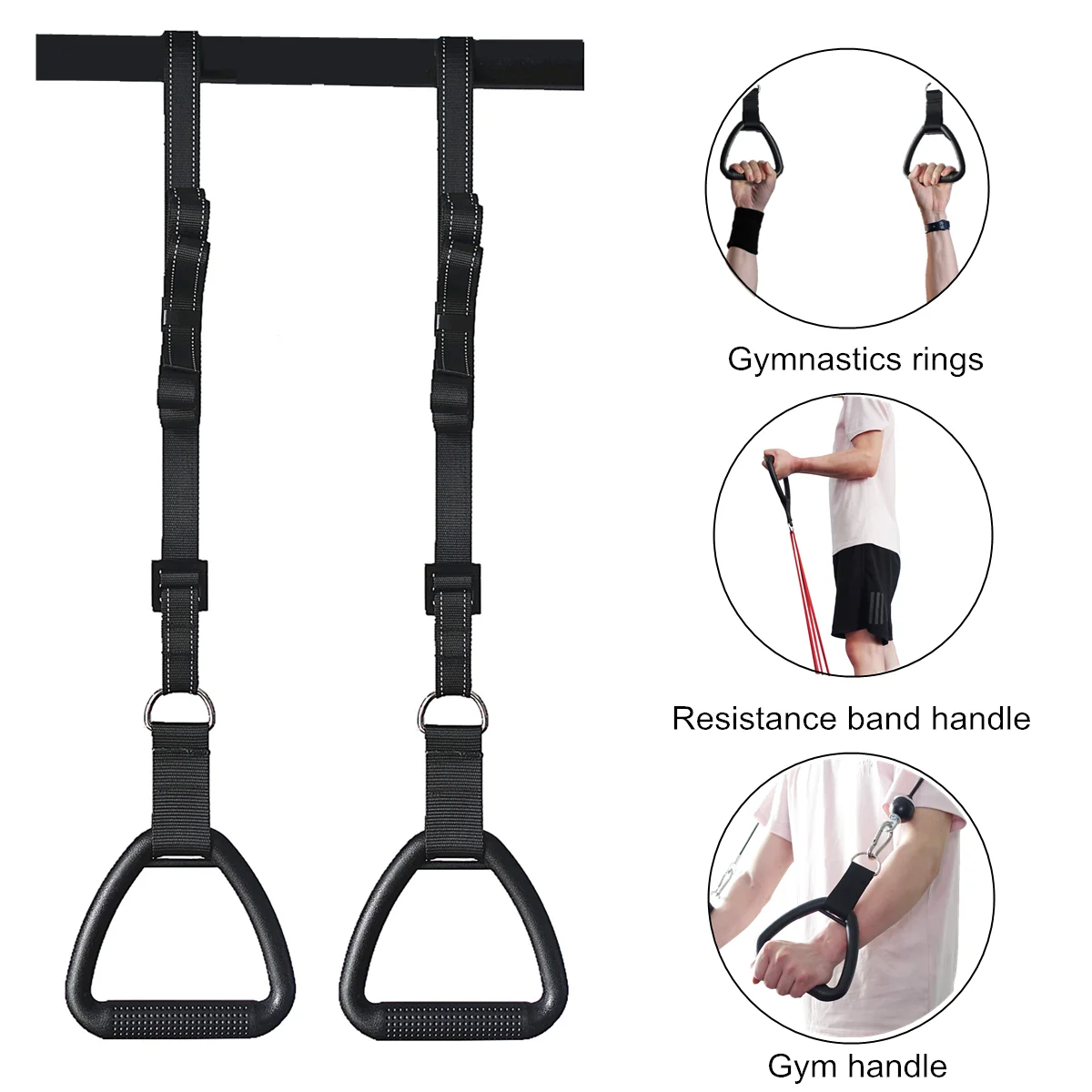 Multifunction Gymnastic Rings Resistance Band Cable Machine Gym Handles for Core Workout Crossfit Abdominal Muscle Building