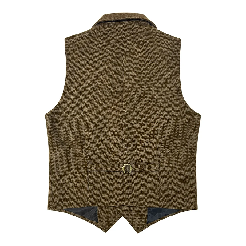 Мужской британский жилет с v-образным вырезом для бизнеса и отдыха в стиле ретро