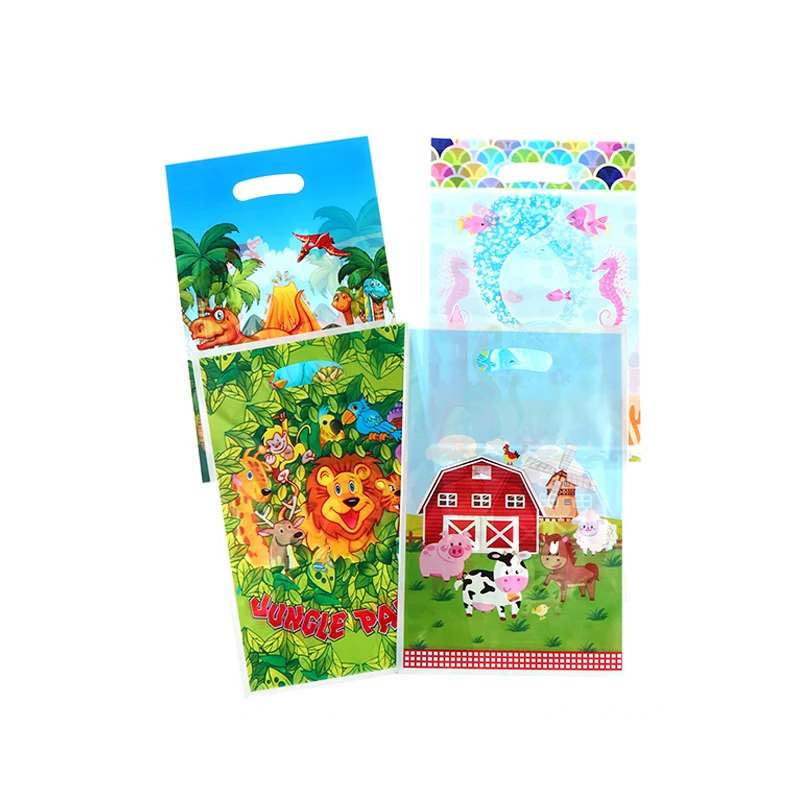 

30pcs Jungle Animals Mermaid Tail Treat School Bags Dinosaur Jurassic World Decoration Farm Party Supplies