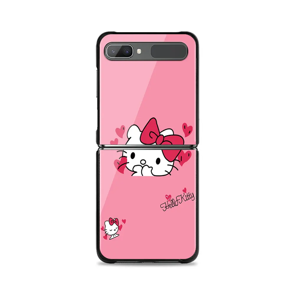 Розовый чехол для телефона с мультяшным рисунком Hello Kitty Samsung Z Flip3 флип-чехол