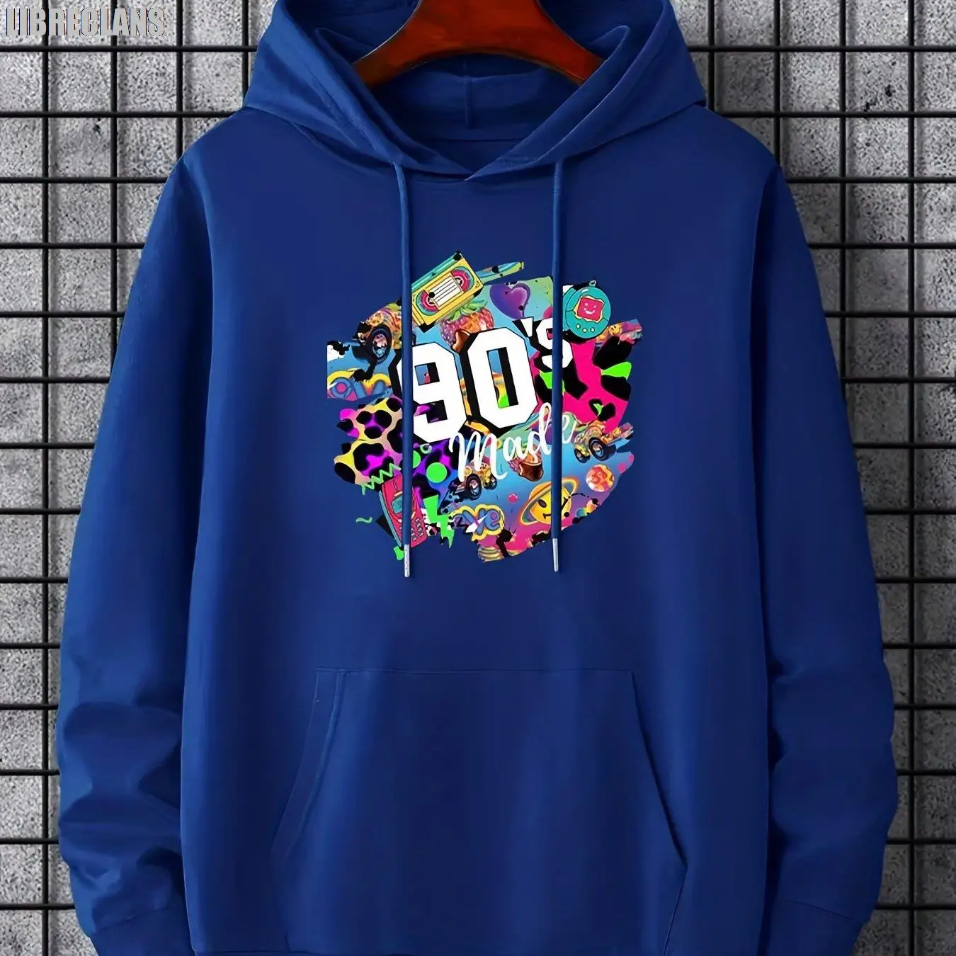 

Толстовка мужская с винтажным принтом, на завязках