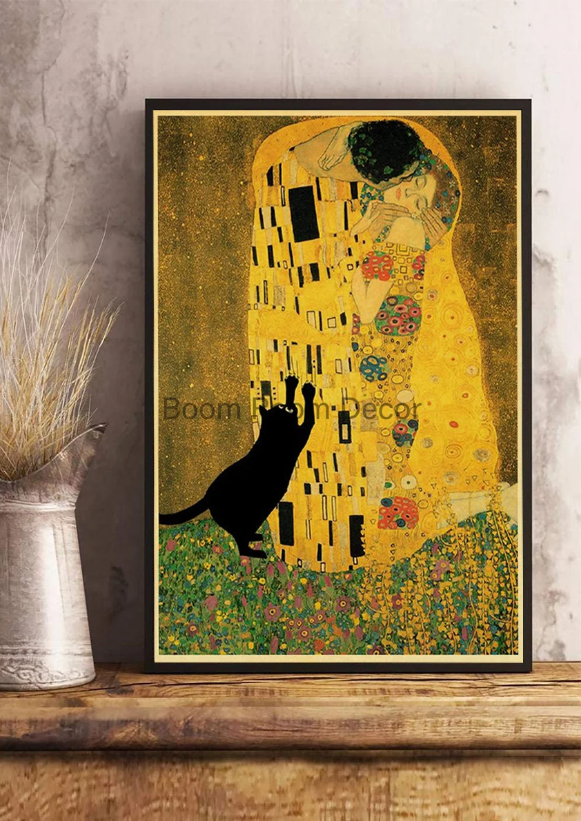 Постеры Ван Гог, Моне, черная кошка с водяной лилией