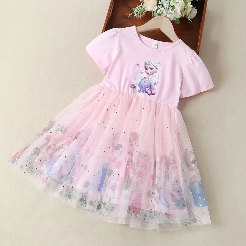 Disney Sommer Kinder Kleid Kleidung Ziemlich Mädchen Kleider Gefrorene Elsa Anna Prinzessin Party Kostüm Für Kinder Outfits Kleidung 3-9Y