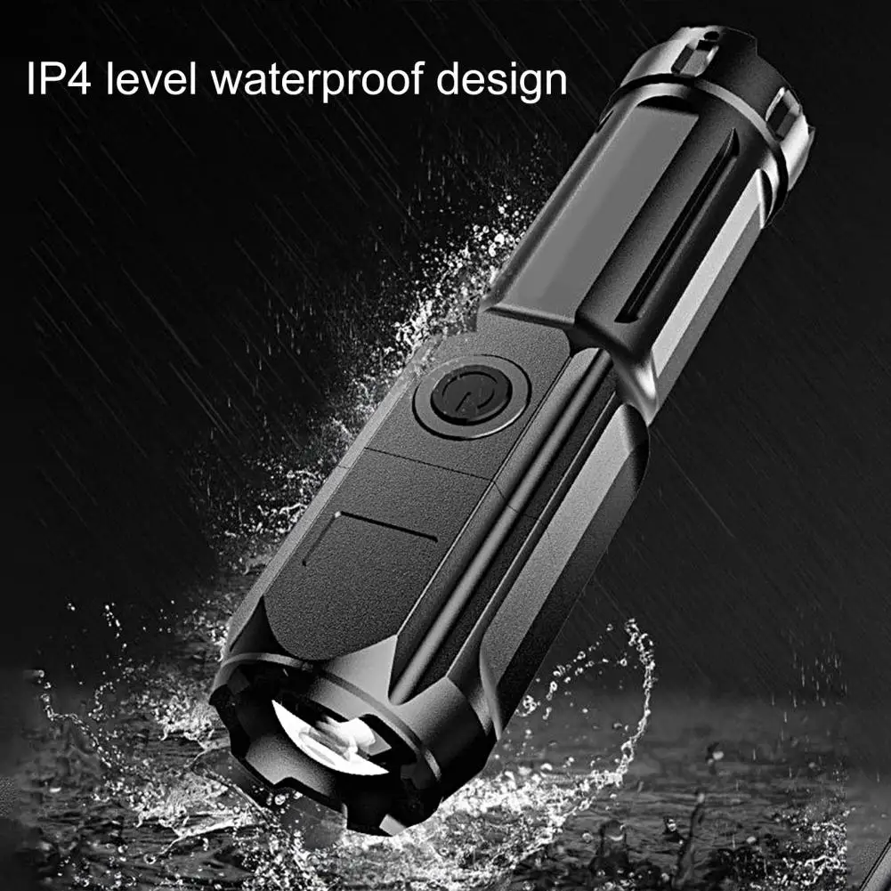 

Super Bright Durable USB Charging LED Flashlight Multi-function Camping Flashlight Zoomable for Travel