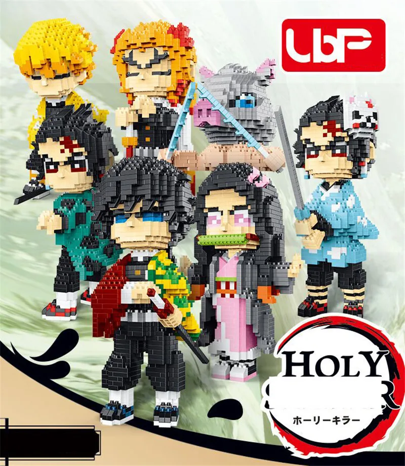 

Аниме Kamado Tanjirou блоки игрушки микро аниме рассекающий демонов модель фигурки экшн-фигурки алмазные мини сборные блоки детские подарки