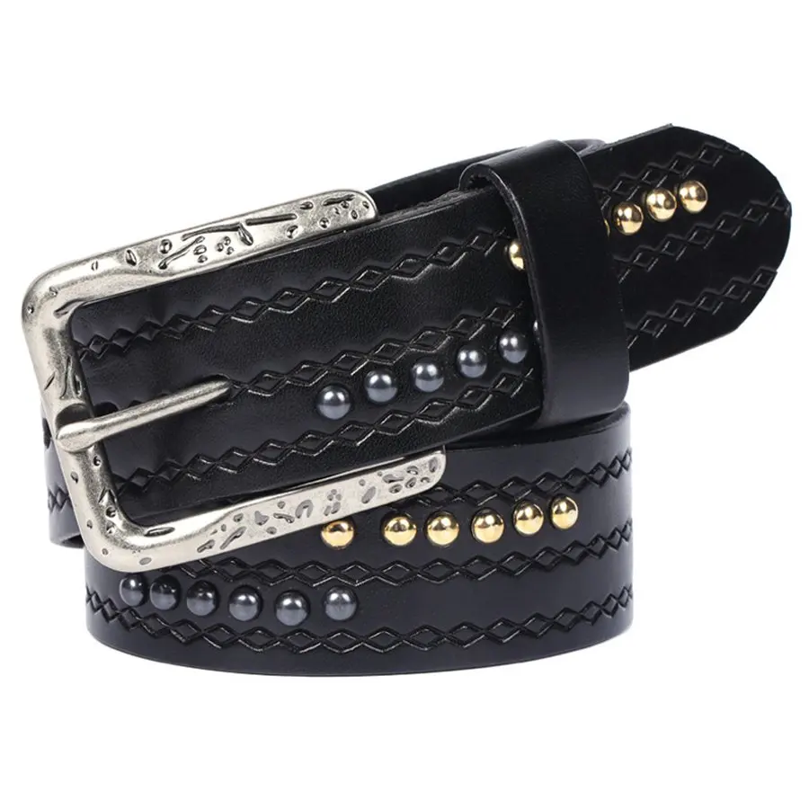 Casual Dress Belt with Single Prong Buckle for Jeans  Fashion Genuine Leather Belts for Men