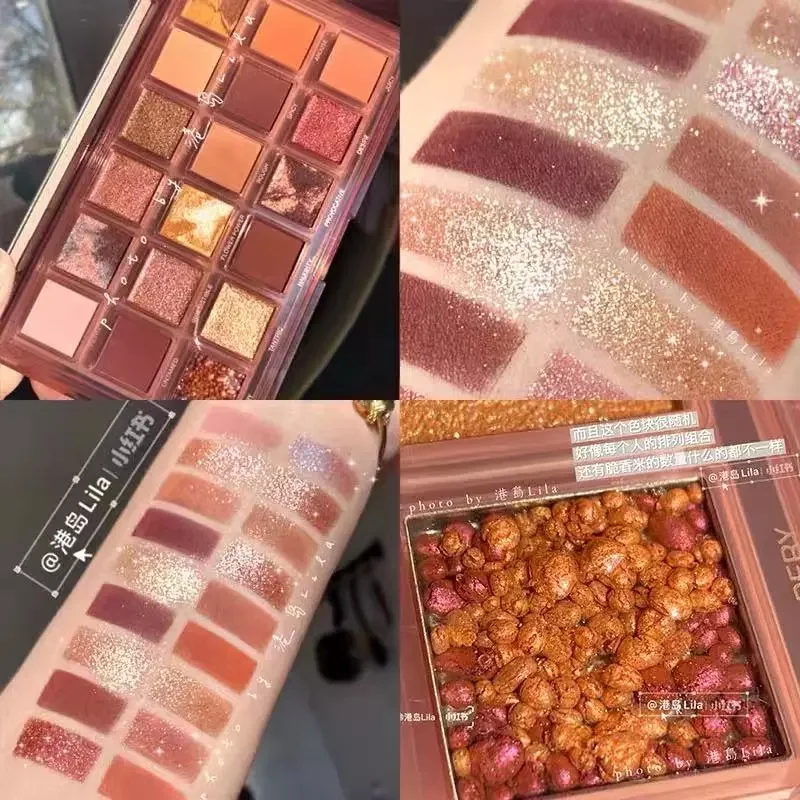 

NEW2023 18Color Shimmer Matte Eyeshadow Palette Pearlescent Glitter Eyeshadow Pallete Metallic Pigmented Diamond Makeup Palette