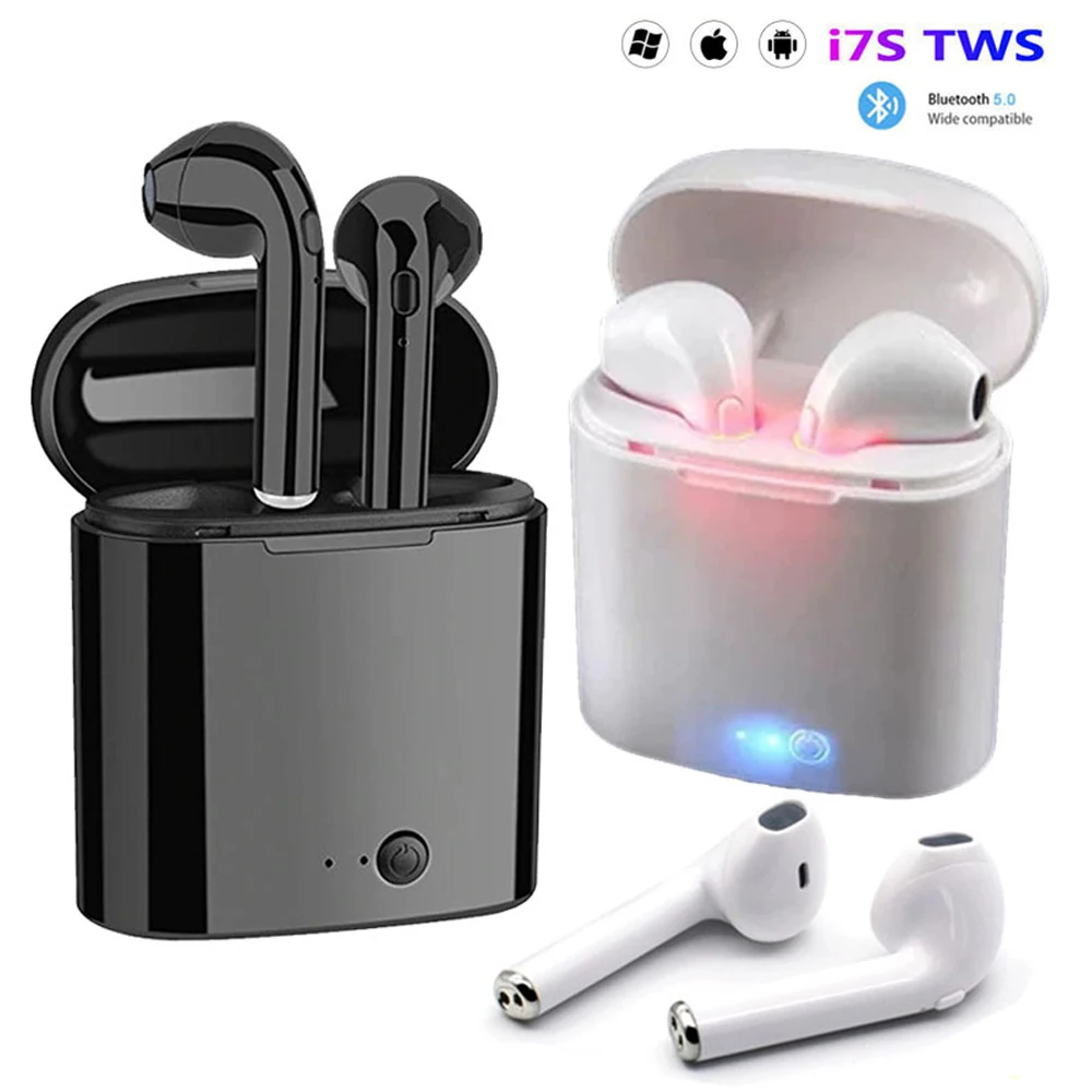 

I7s TWS Bluetooth Earphone wireless Earbuds For All Smart Phone Sport Headphones Stereo Headphones Charging compartment headset