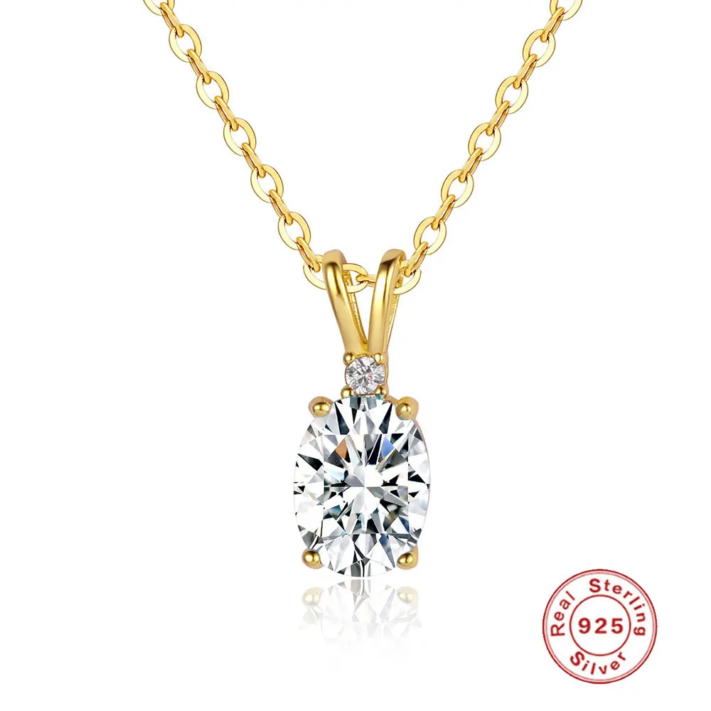 

Ожерелье женское из серебра 100% пробы с фианитами 6x8 мм 925 карат