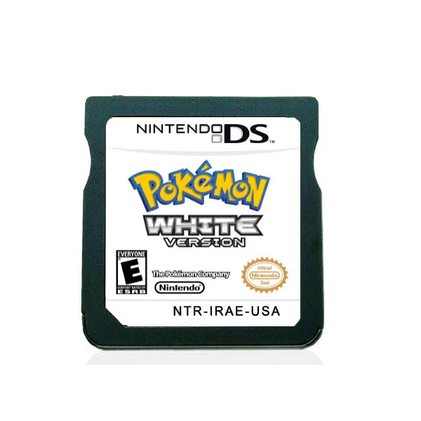 Комбинированная карта NDS Pokemon 3DS DS Черно-белая 2-золотая и серебряная кассета