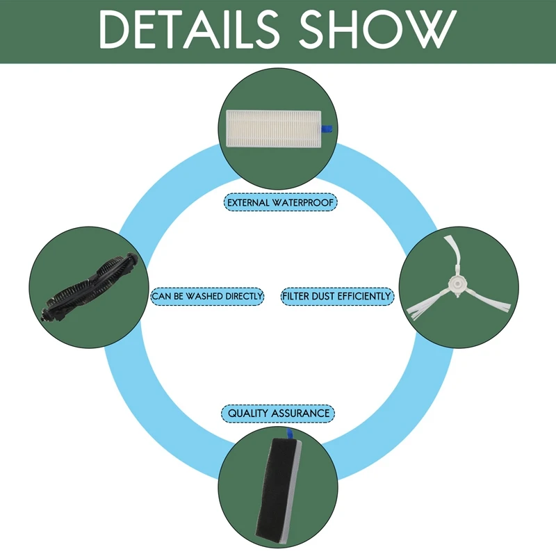 Основная щетка в рулоне боковая HEPA-фильтр для робота-пылесоса 360 S6 запасные части