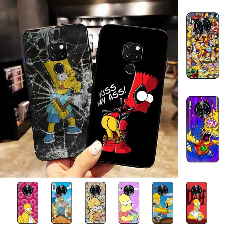 

Funny Cartoon Homer Family Phone Case for Huawei Mate 20 10 9 40 30 lite pro X Nova 2 3i 7se