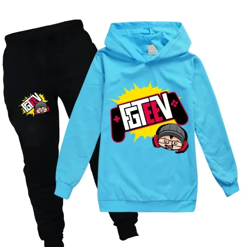 9 3 colors fgteev hoodies tops pants 2PCs set kids sportswear suits boys toddler outfit girls outerwear for baby unisex clothing