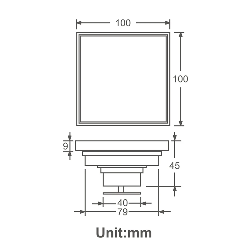 

Invisible Type Square Stripe Floor Waste Grates Shower Drain Copper Balcony Bath Corner Gray Deodorant Floor Drain