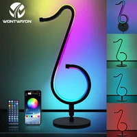 led smart desk lamp rgb gaming room night light bluetooth app dimmable atmosphere light 180%c2%b0 rotating wall light party live