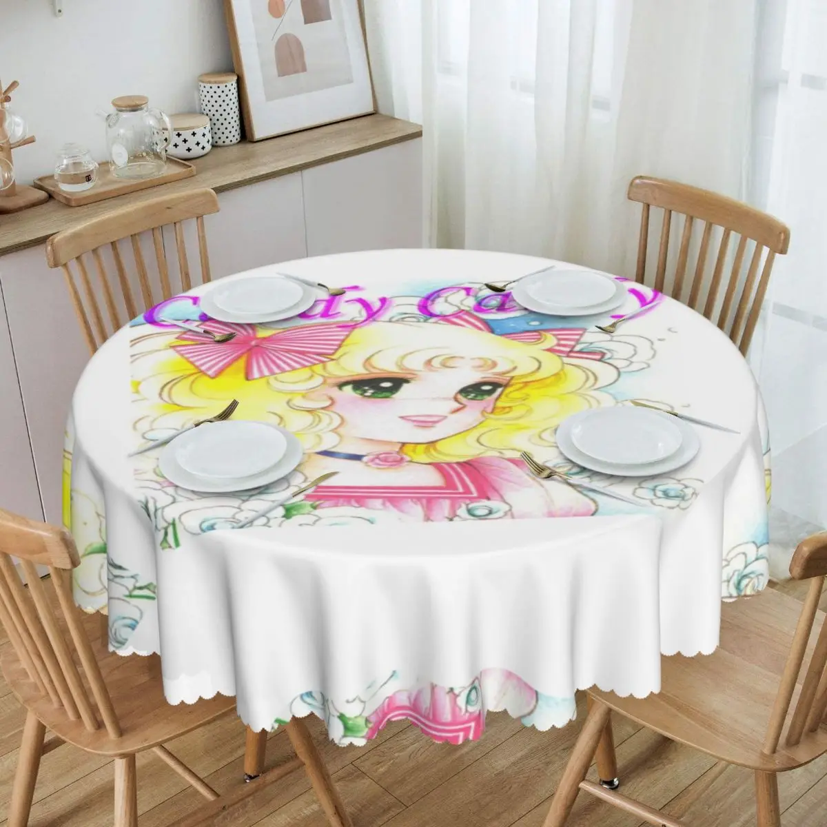 Japan Cartoon Tablecloth For Picnic 60 Inch Table Cloth