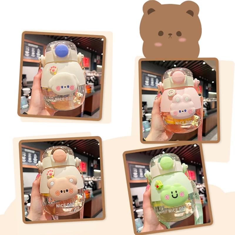 Бутылка для воды с милым медведем 1080 мл