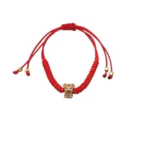 chinese 12 zodiac tiger bracelet adjustable braided red rope braslet men women natal year lucky braclet friendship jewelry gift