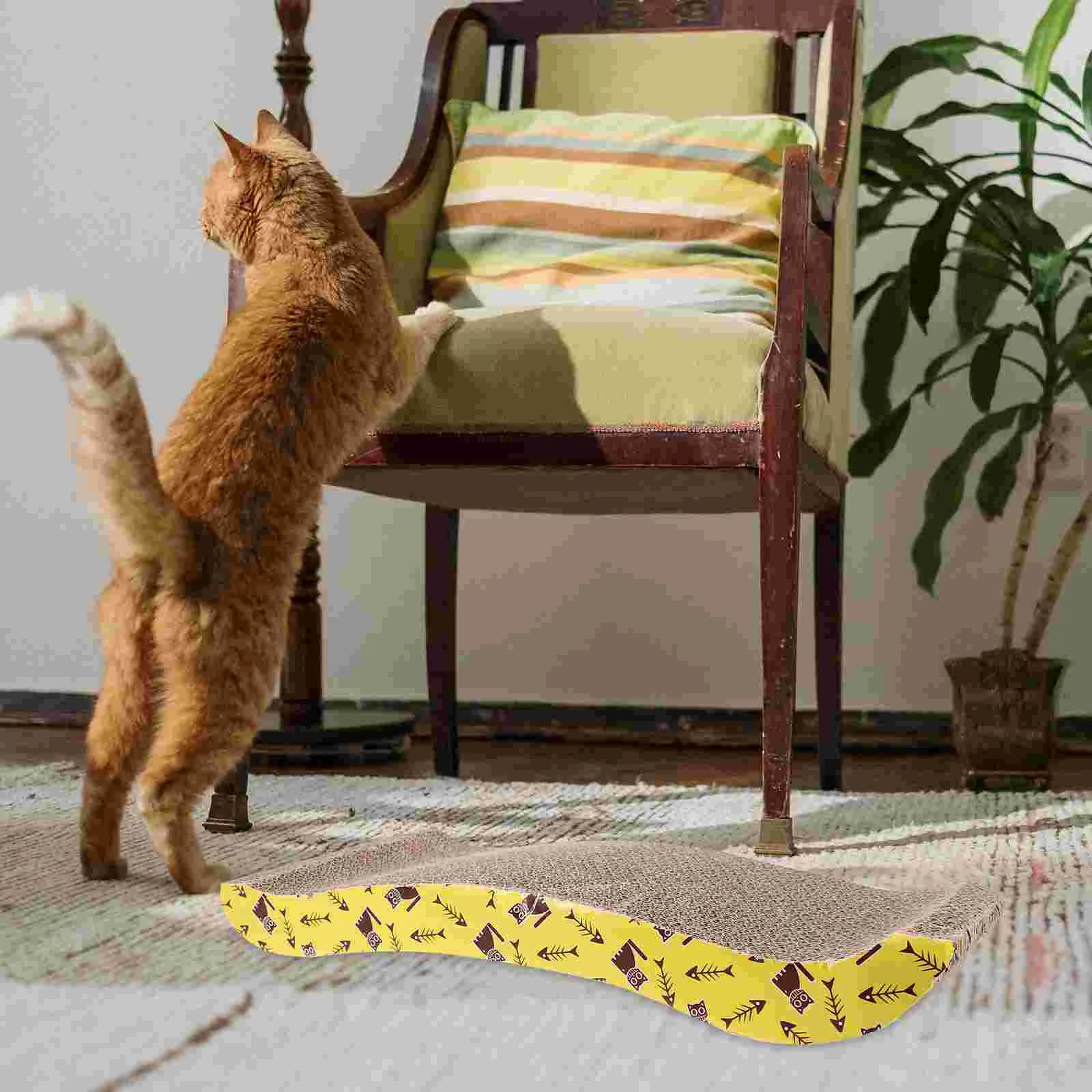 

Cat Scratching Scratcher Pad Bed Cardboard Mat Scratch Kitten Board Lounge Catnip Reversible Sofa Claws Anti Toy Pet Panels