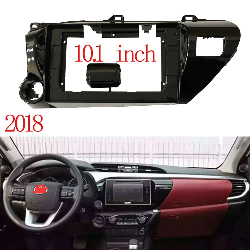 

10.1 Inch Car DVD Frame Audio Dashboard Trim Kit Panel Radio Large Screen Car Multimedia Player for Toyota Hilux 2018 CD/DVD