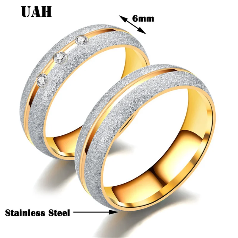 Свадебное кольцо из нержавеющей стали с кристаллами
