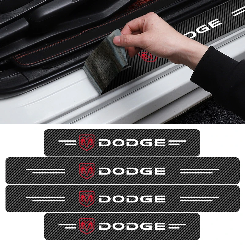 

4Pcs For Dodge Car Door Threshold Protection Sticker Anti-Scratch Journey Caliber Challenger Charger Nitro Dart Durango Ram 1500