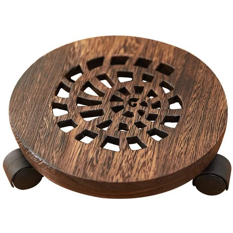 

Plant Carts, Heavy-Duty Rolling Movable Flower Pot Holders With Swivel Castors, Round Plant Holders With Wheels