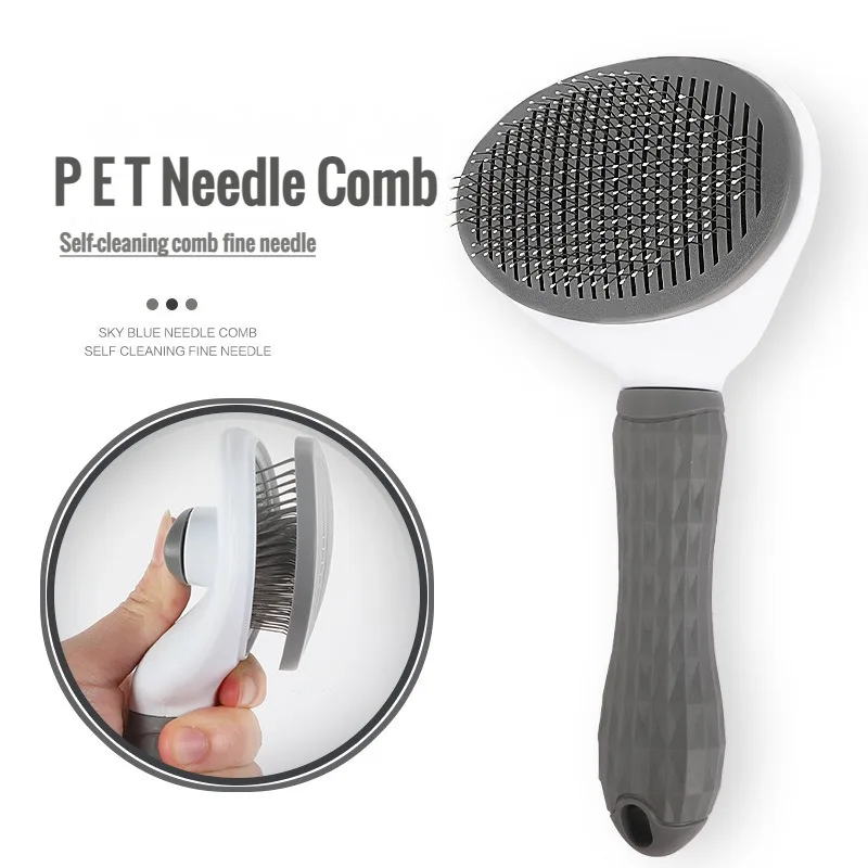 

Pet Hair Removal Brush Stainless Steel Needle Comb Automatic Hair Fading Pet Dog and Cat Cleaning Grooming Skin Care Supplies