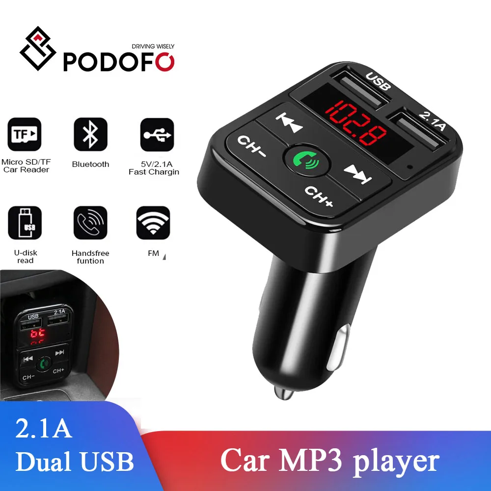 New LED FM Transmitter Bluetooth 5.0 Wireless Handsfree Audio Receiver Auto MP3 Player 2.1ADual USB Fast Charger Car Accessories