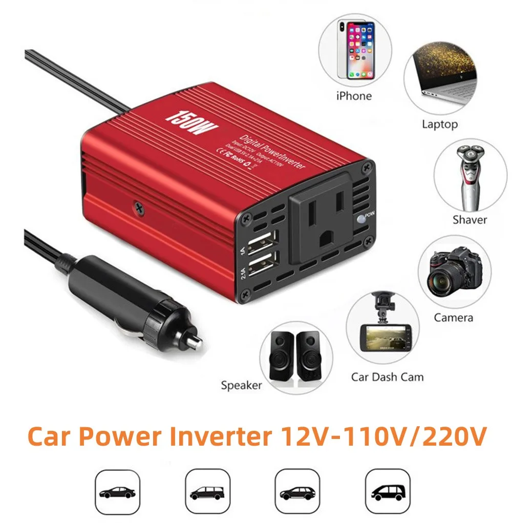 

150W Car Power Inverter 12V 110V 220V Charger Converter Adapter Modified Sine Wave EU US JP Plug Socket Automotive electronics