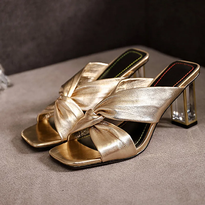 Fashion Plus Size Women Slippers 2022 Summer New High Heel Shoes for Woman Slides Woman High (5cm-8cm) Sexy Slippers Women Shoes