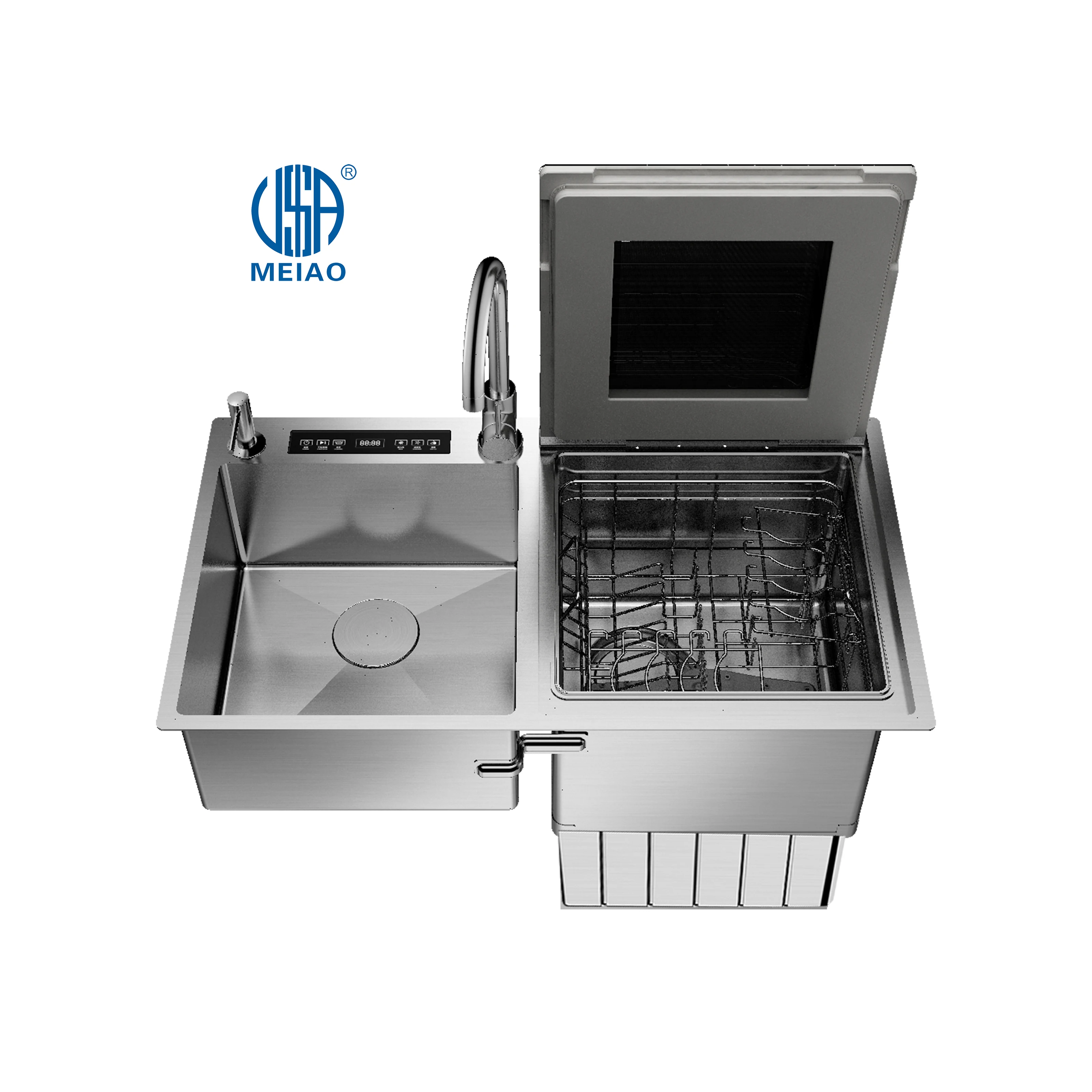 

Meiao european style smart double sink dishwasher stainless steel in sink dishwasher dishwasher
