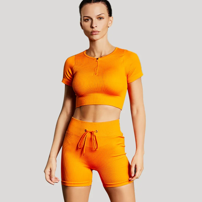 Gym Set Women Sport Bra Push Up Fitness Leggings Yoga Suit Long Sleeve Top Tights Shorts Workout Set Seamless Tracksuit Female