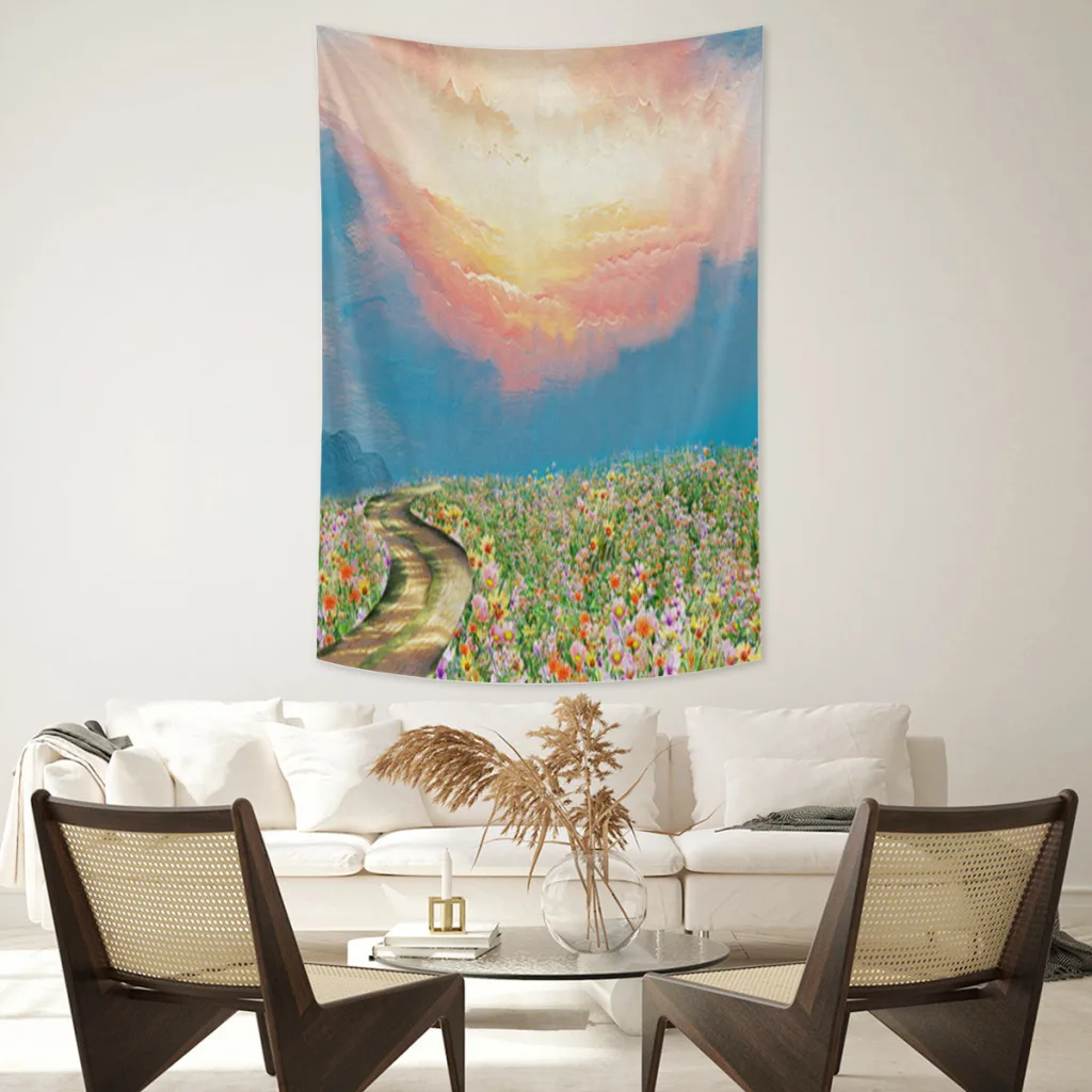 

Ashou-landscape-tapestry Fabric Wall Hanging Beach Room Decor Cloth Carpet Yoga Mats Sheet Sofa Blanket Shower Curtain