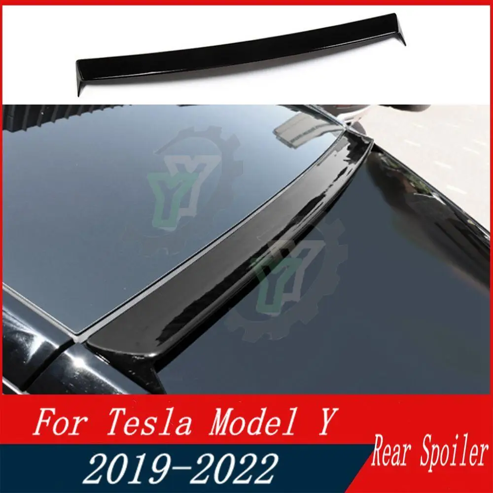 

19 20 21 22 High Quality ABS Plastic Rear Roof Spoiler Trunk Wing Lip Boot Cover For Tesla Model Y 2019 2020 2021 2022