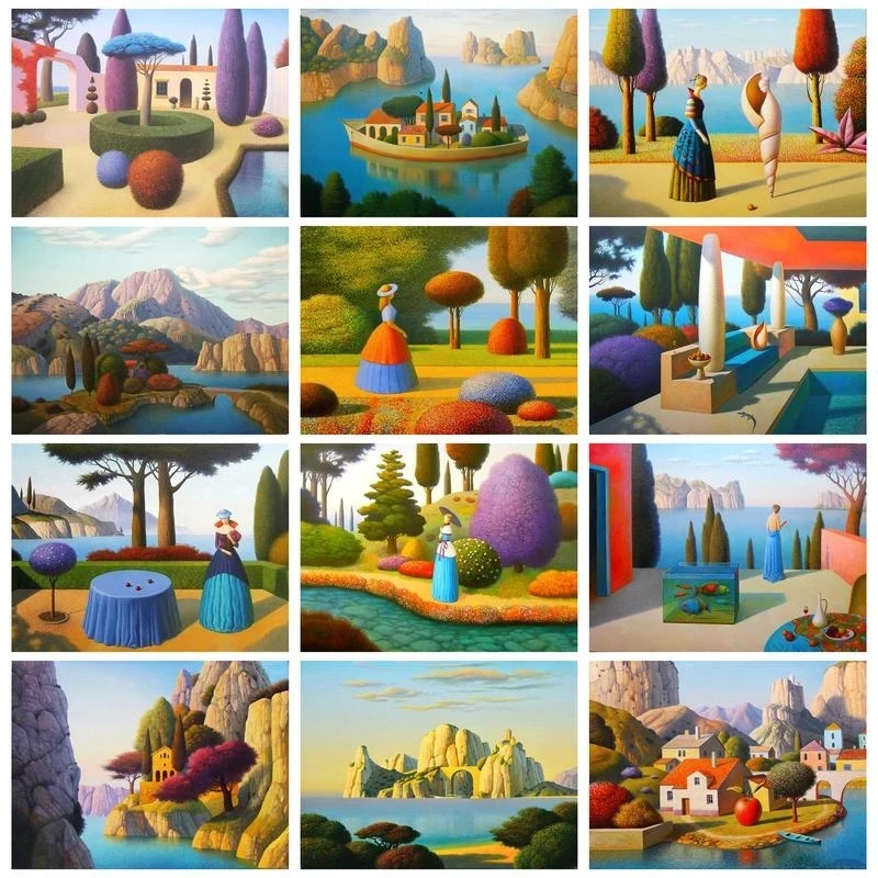 

CHENISTORY Abstract Painting By Numbers On Canvas Canvas Painting Colorful Landscape Picture Paint For Adults Wall Decor Gift